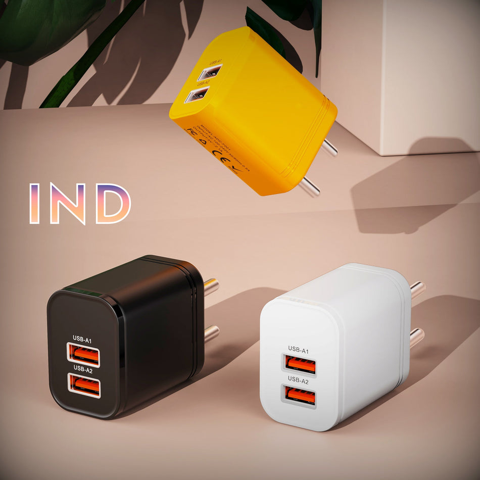 5V 2A USB Charger Dual Port Adapter for Phones Fast Stable