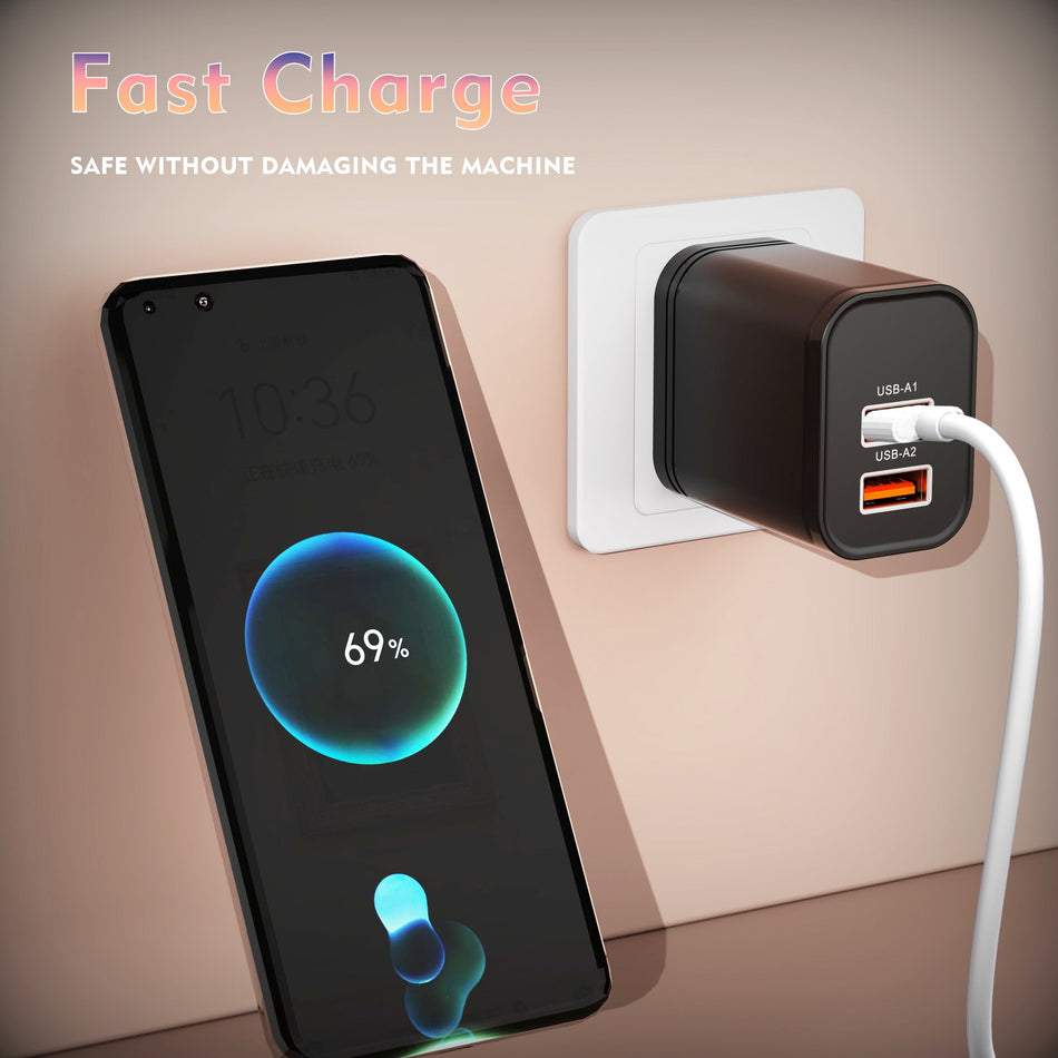 5V 2A USB Charger Dual Port Adapter for Phones Fast Stable