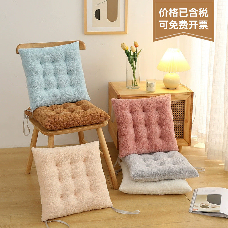 Thickened Plush Dining Chair Cushion for Home Office Use