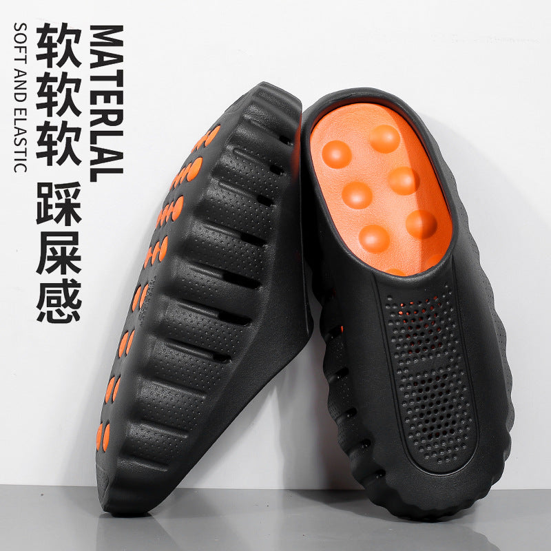 Unisex Closed-Toe Comfort Slippers with Thick Sole