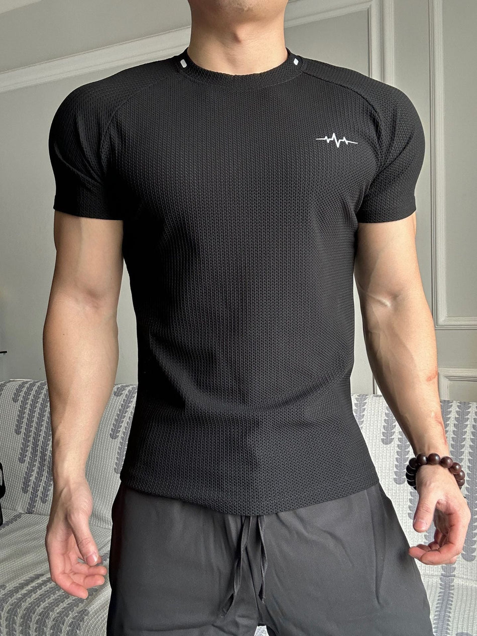 Men's Quick-Dry Honeycomb Texture Slim Fit Sports Training