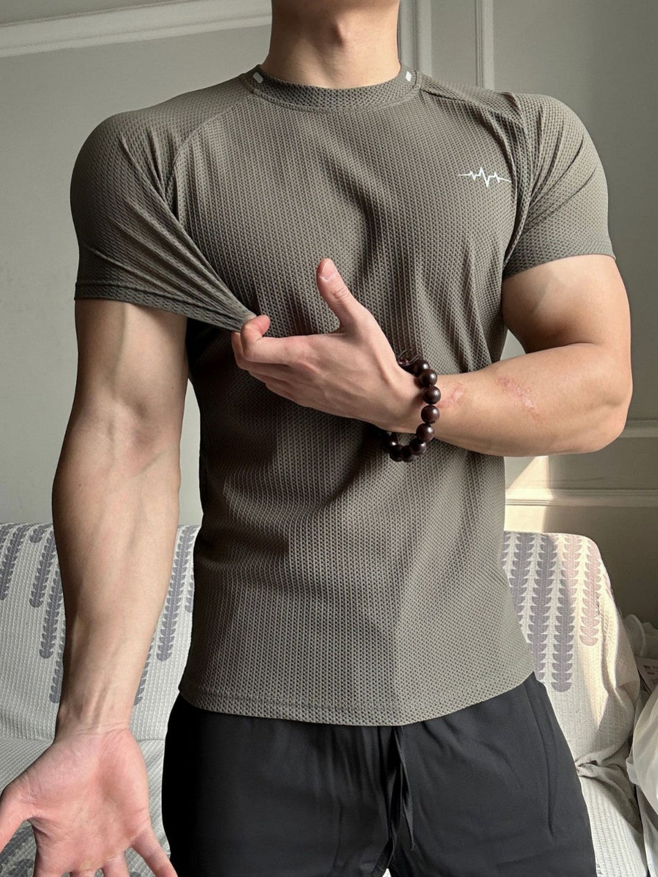 Men's Quick-Dry Honeycomb Texture Slim Fit Sports Training