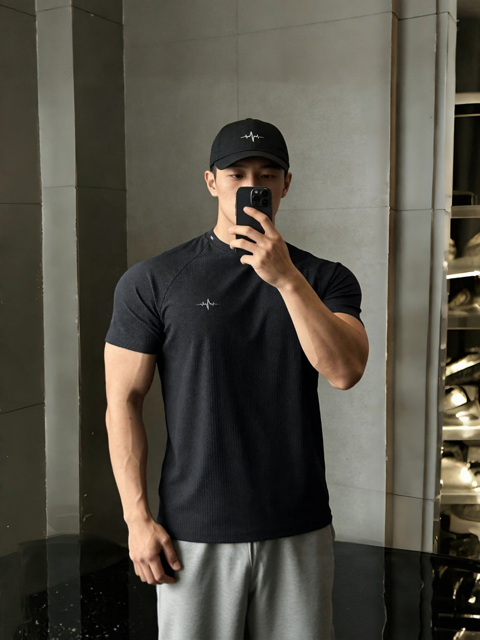 Men's Honeycomb Texture Ice-Feel Stretch Fitness Sports T-Shirt