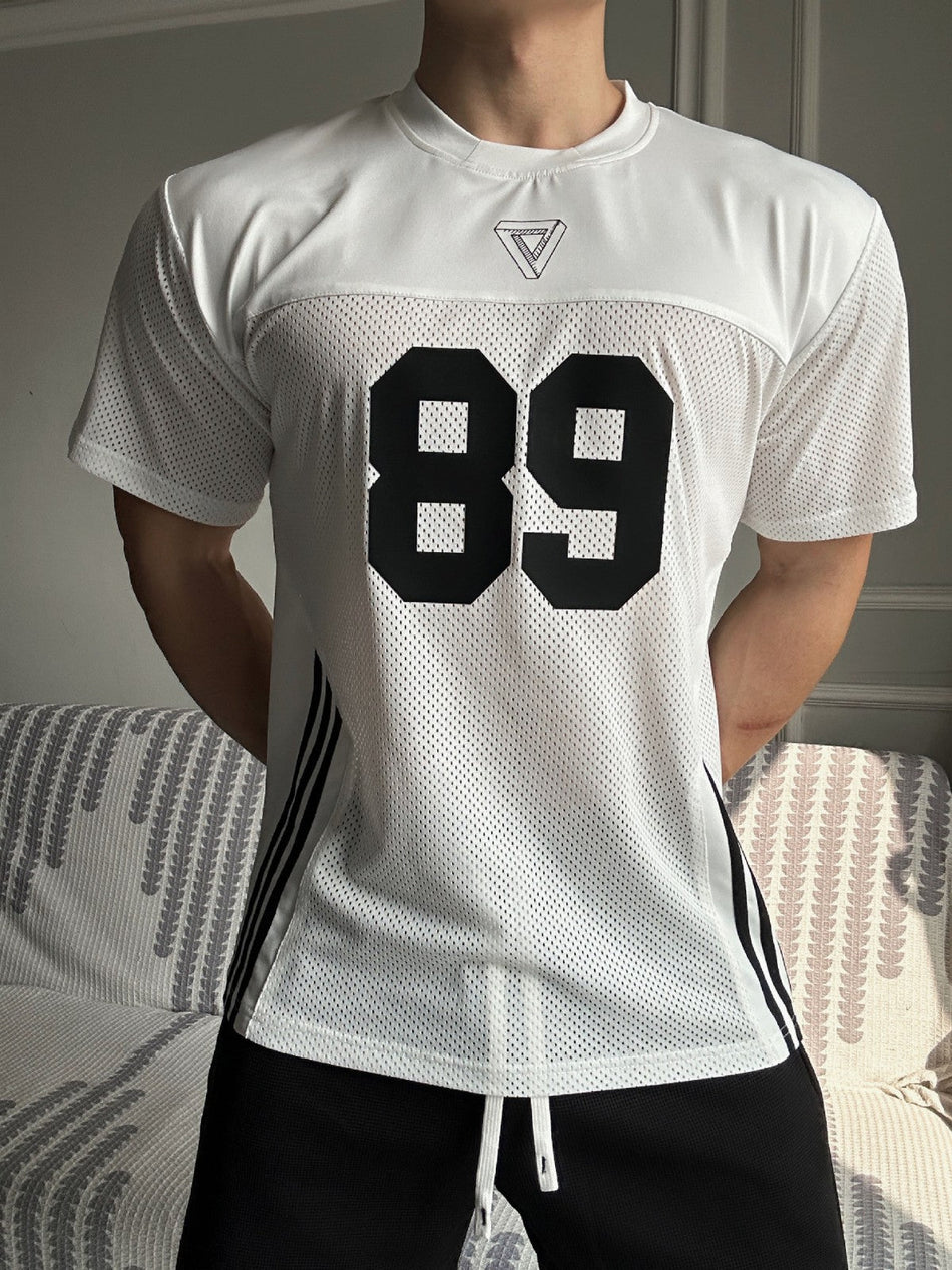Men's Quick-Dry Mesh Sports T-Shirt Loose Fit Training Jersey