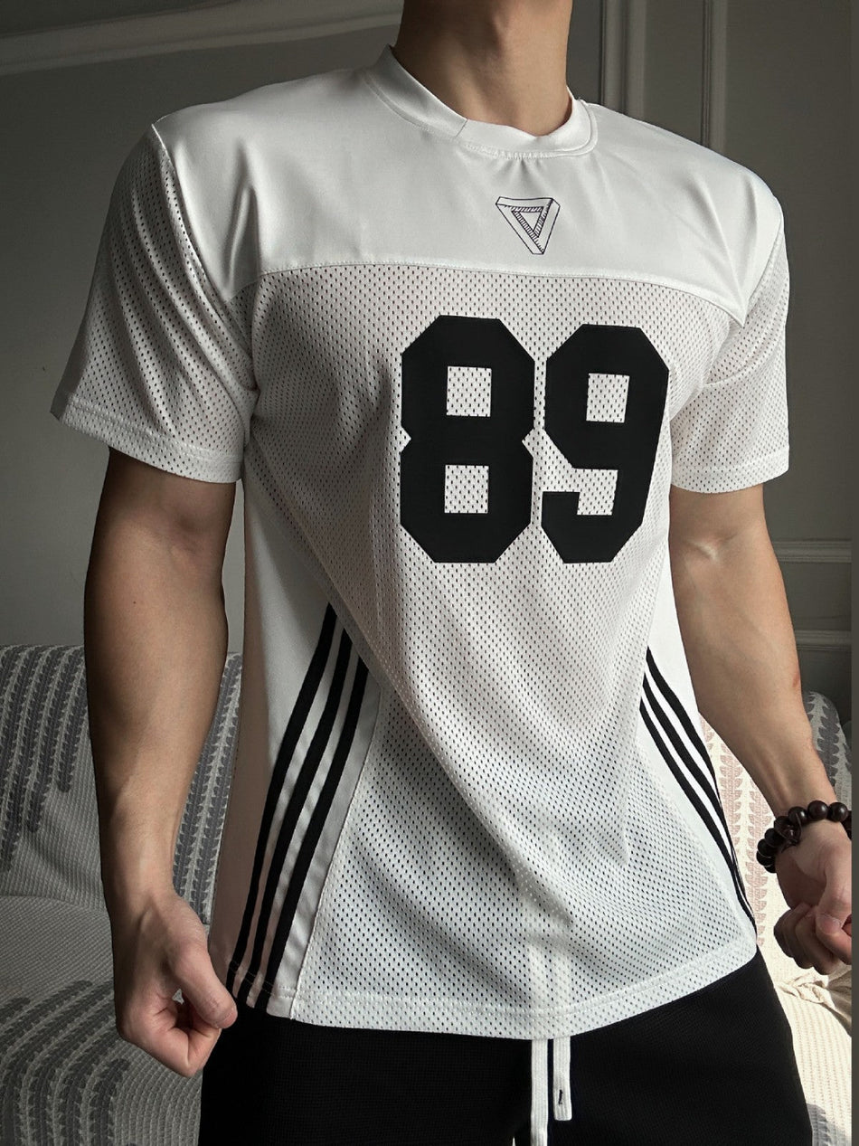 Men's Quick-Dry Mesh Sports T-Shirt Loose Fit Training Jersey