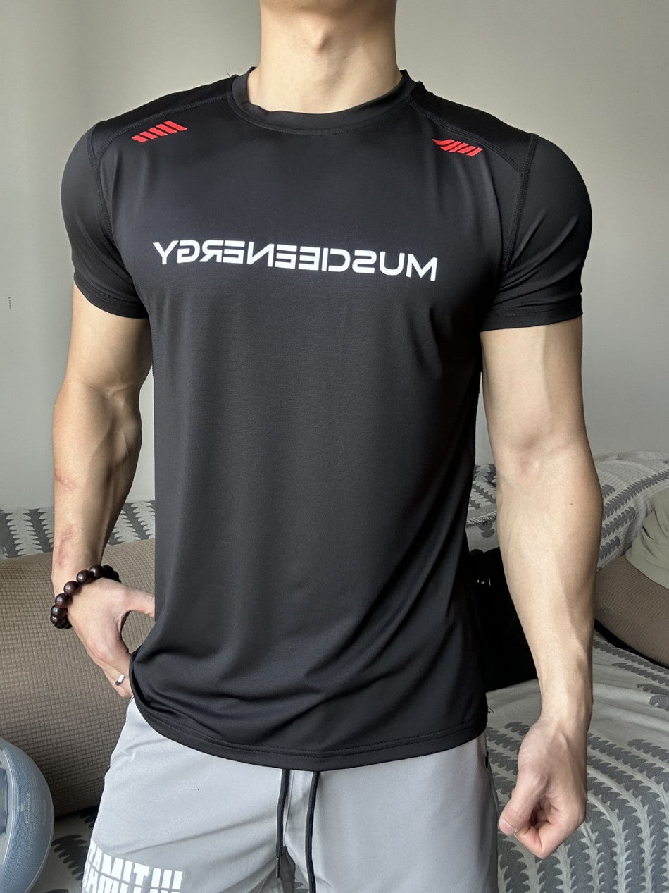 Men's Ultra-Light Quick-Dry Stretch Nylon Fitness T-Shirt