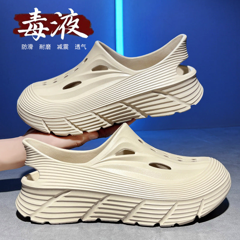 Men's Closed-Toe Outdoor Clogs with Non-Slip Sole