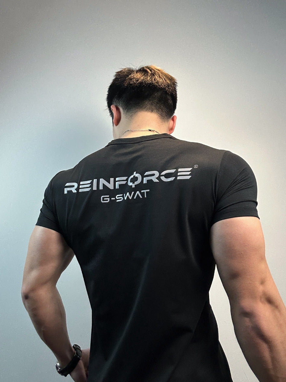 Men's Waist-Cinching Sports T-Shirt Round Neck Short Sleeve Tee