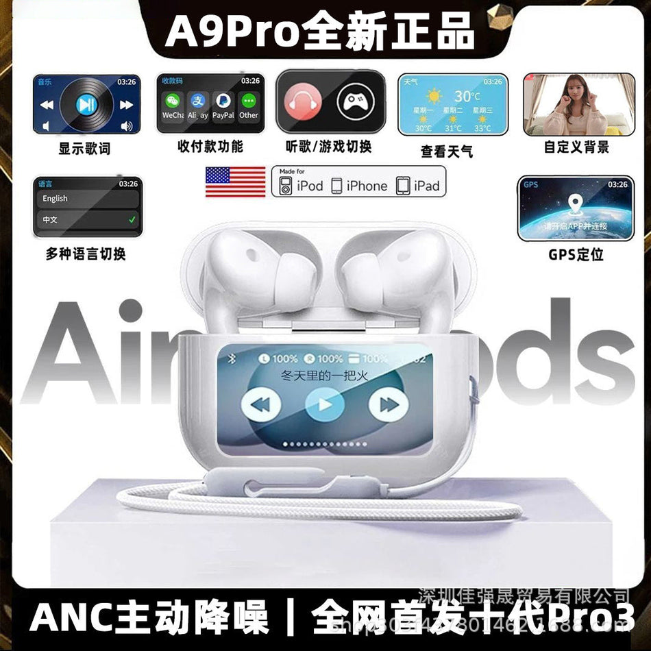 A9Pro Wireless Bluetooth Earbuds with Touch Control and Color Display