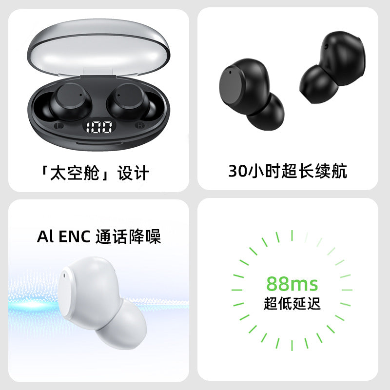 T62 Wireless Bluetooth Earbuds with Digital Display and Stereo Sound