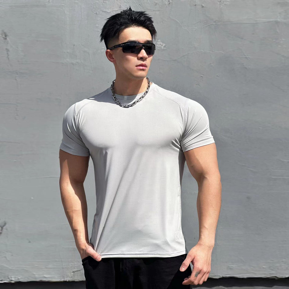 Men's Ice Silk Quick-Dry Basketball Training Sports T-Shirt