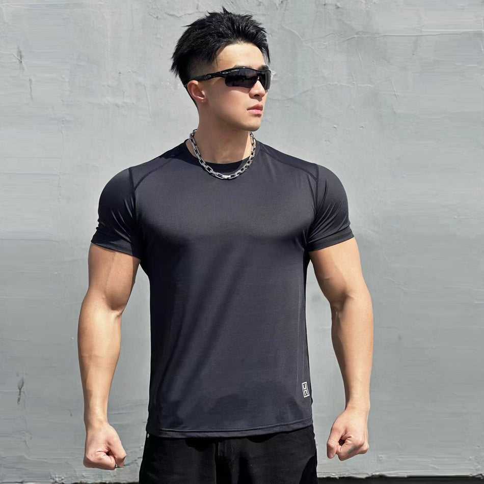 Men's Ice Silk Quick-Dry Basketball Training Sports T-Shirt