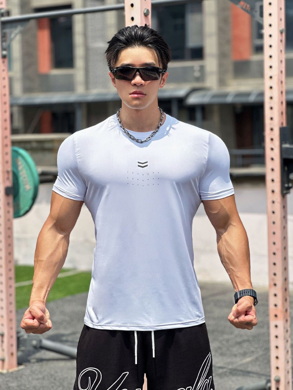 Men's Quick-Dry Muscle Fit Sports Training Short Sleeve T-Shirt