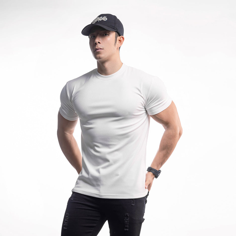 Men's Double-Sided Velvet Warm Sports Short Sleeve Training