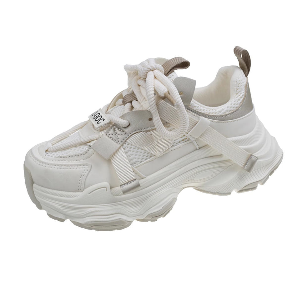 Women's Mesh Dad Sneakers Thick Platform Height Increasing Shoes