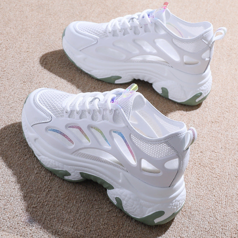 Women's Summer Mesh Dad Sneakers Thick Sole Height Increasing