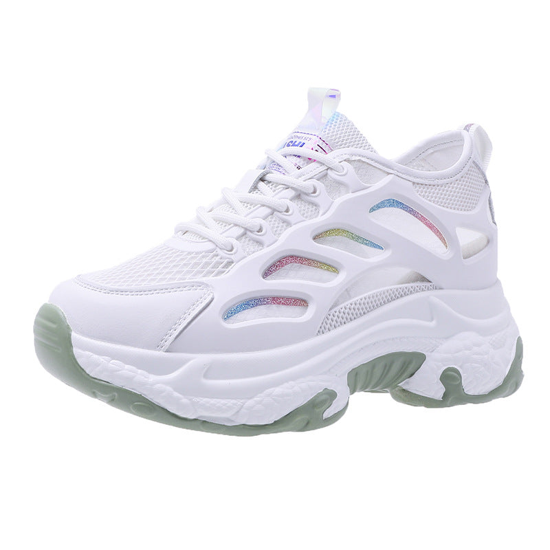 Women's Summer Mesh Dad Sneakers Thick Sole Height Increasing