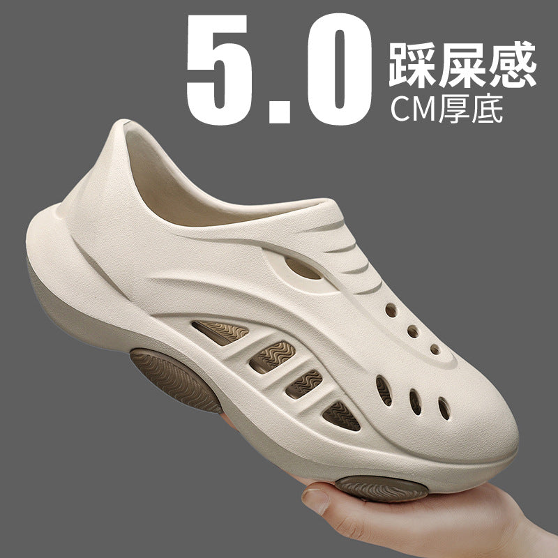 Men's Thick-Sole Coconut Hole Outdoor Beach Clogs