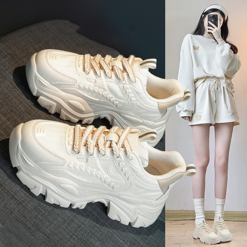 Women's Thick Sole Dad Sneakers Height Increasing Mesh Casual
