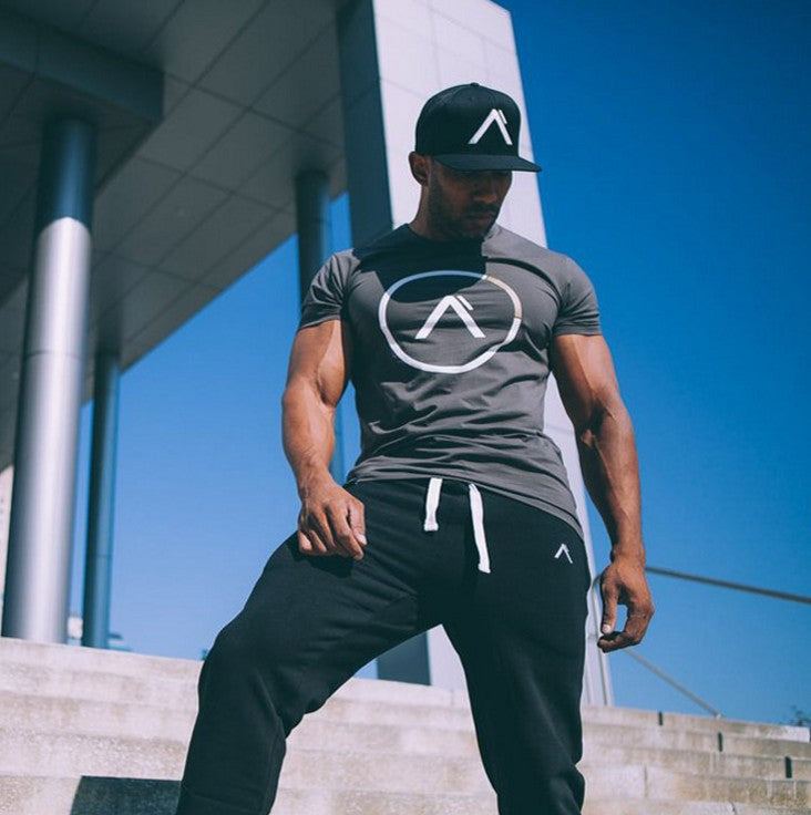 Men's Tight Fitness Sports T-Shirt Breathable Training Top Summer