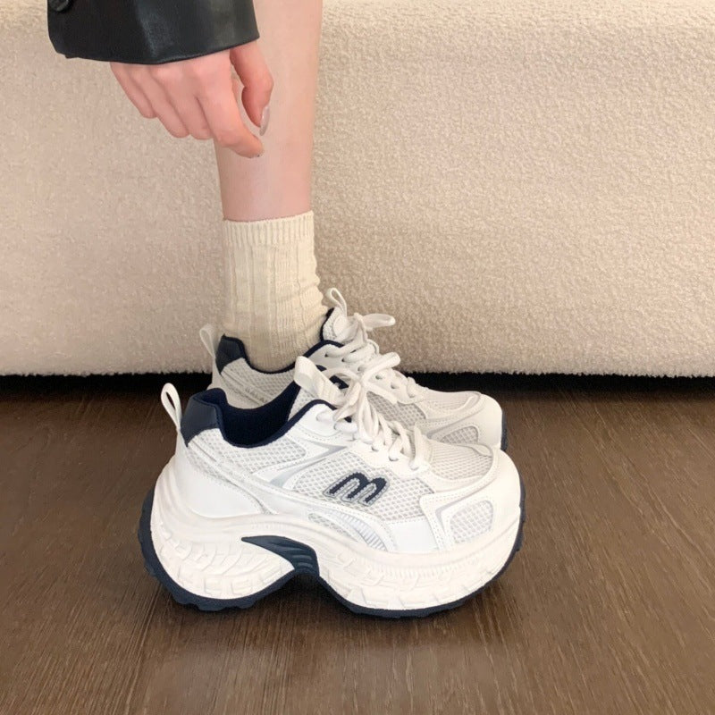 Women's Thick Sole Height Increasing Dad Sneakers Casual Sports