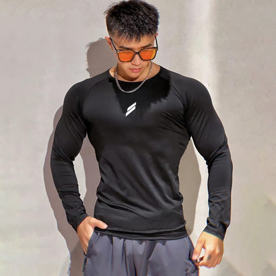 Men's Quick-Dry Muscle Fit Long Sleeve Sports T-Shirt