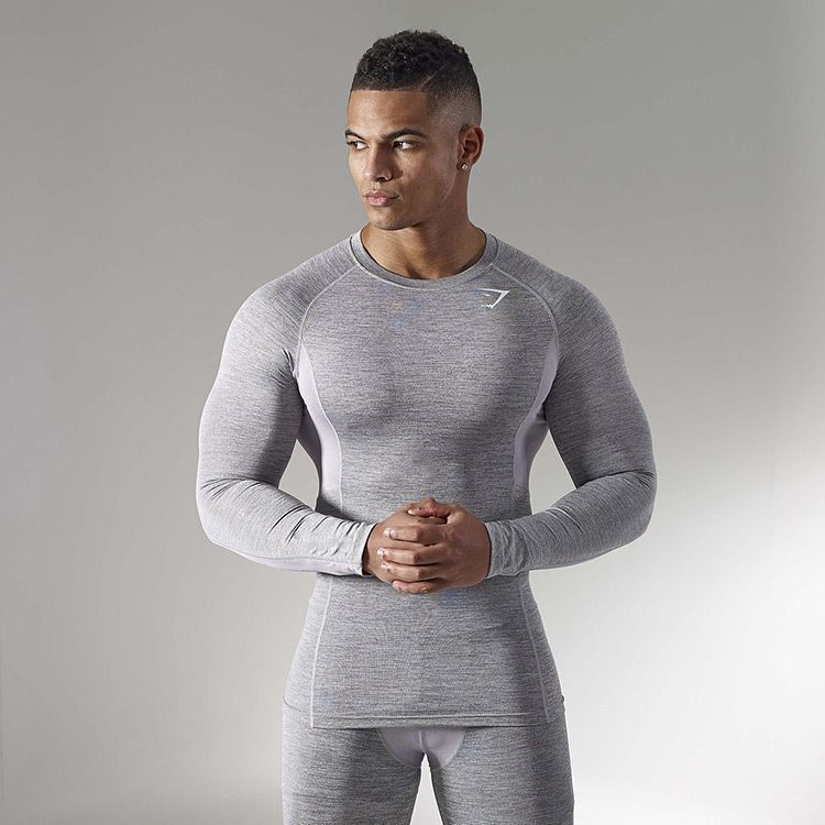 Men's Slim Fit Sweat-Absorbent Long Sleeve Sports T-Shirt