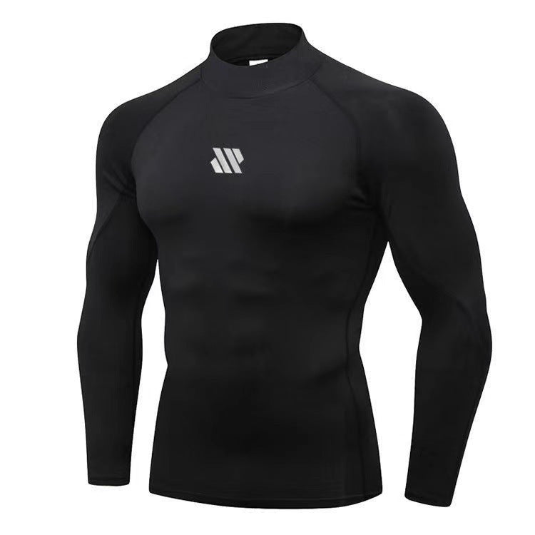 Men's High Collar Quick-Dry Tight Fit Sports T-Shirt