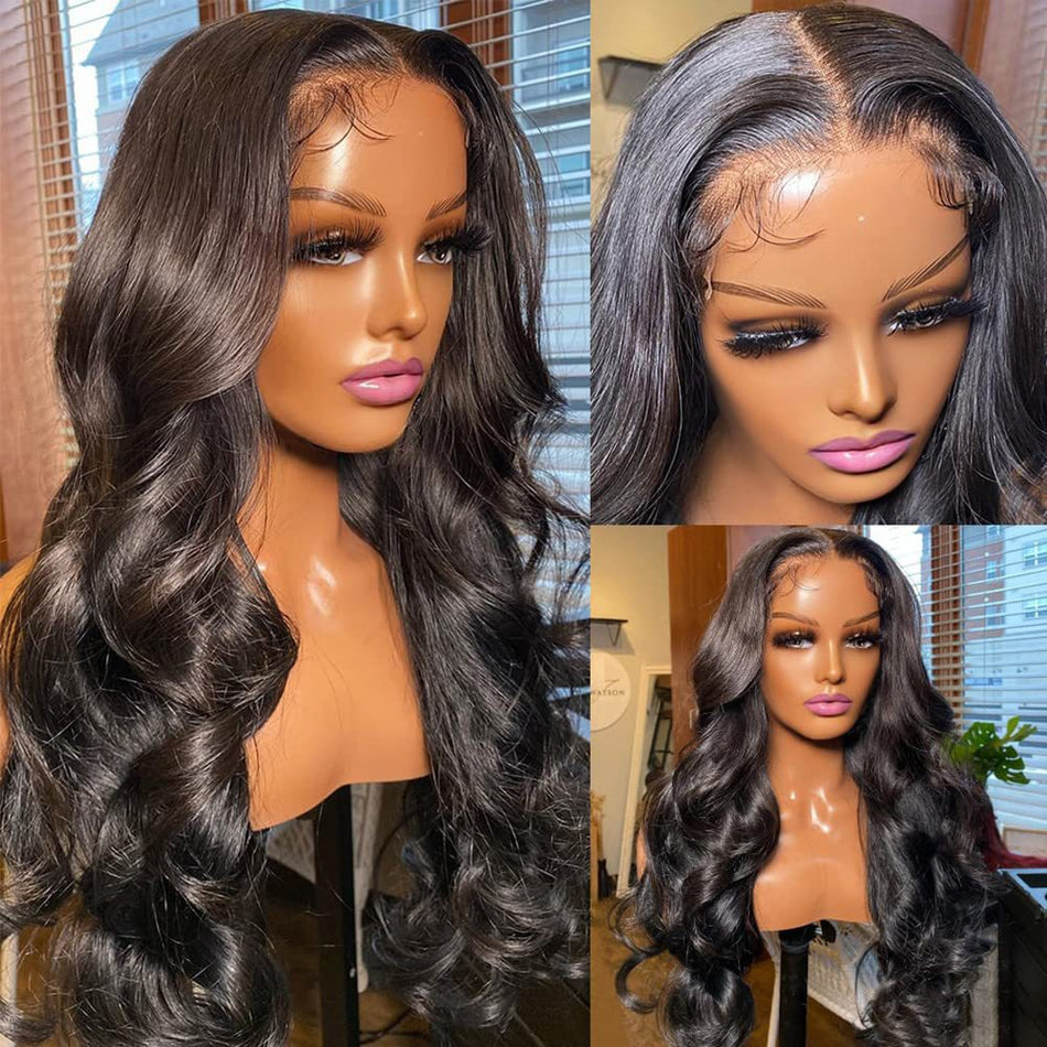 Long Curly Middle Part Lace Front Wig with Natural Waves