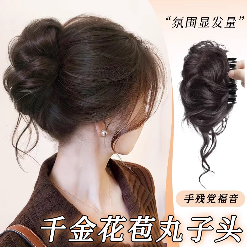 Fluffy Grab Clip Hair Bun Wig Ring Volumizing Hairpiece