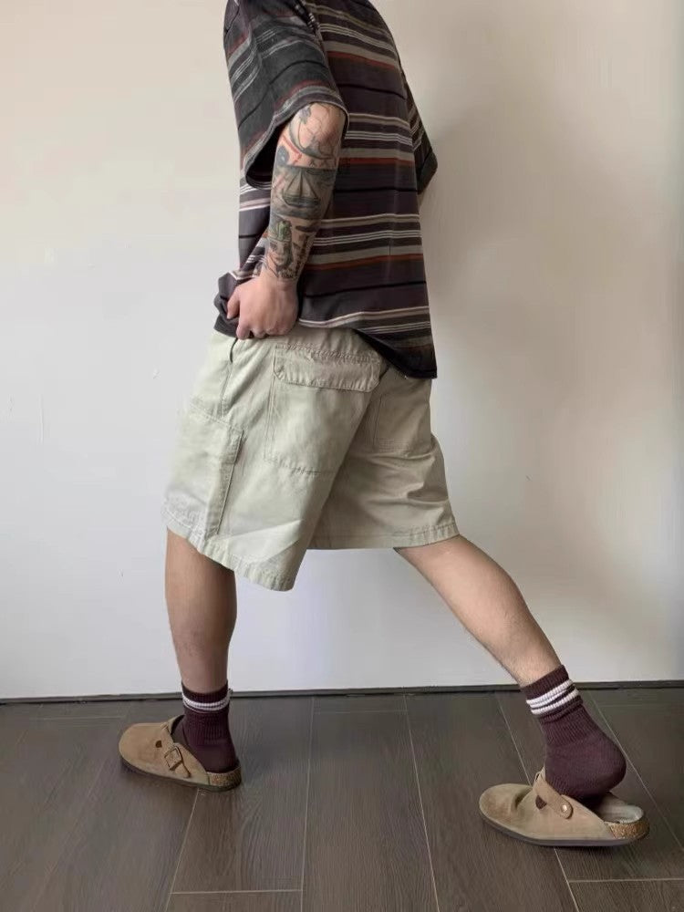 Unisex Solid Color Straight Fit Casual Summer Shorts