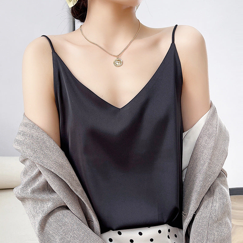 V-Neck One Shoulder Camisole Top for Women Summer Layering Style