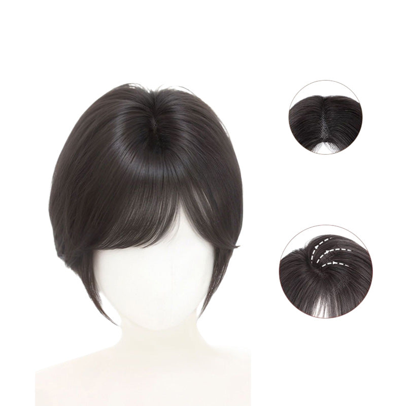 Real Hair Blend Clip-In Bangs Hairpiece for Natural Volume