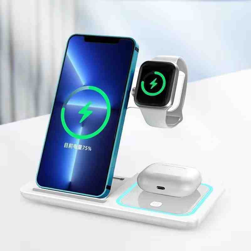 Folding 3-in-1 Wireless Charging Stand for Phone & Watch