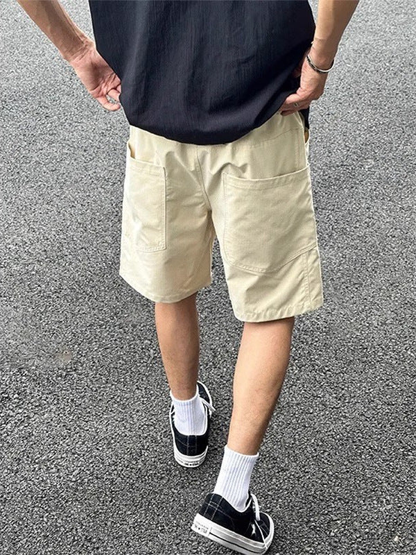 Men's Khaki Quick-Dry Cargo Shorts with Large Pockets