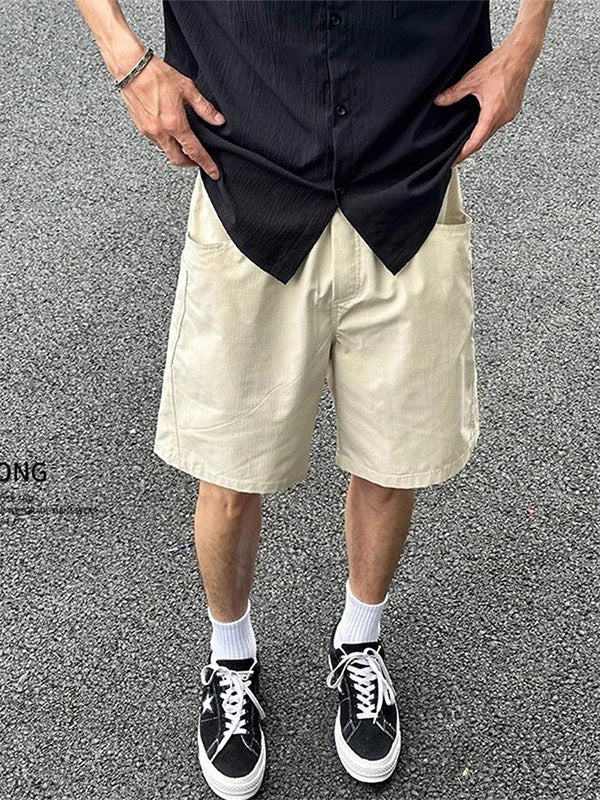 Men's Khaki Quick-Dry Cargo Shorts with Large Pockets