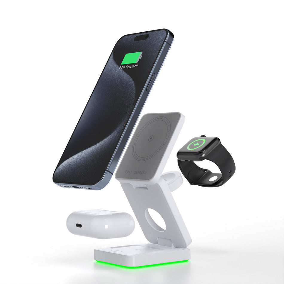 Folding 3-in-1 Magnetic Wireless Charging Stand Ht-552