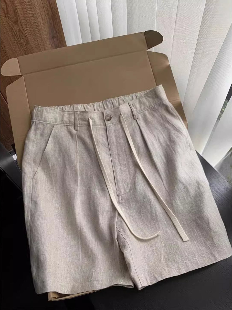 Men's Tencel Linen Loose Fit Summer Casual Shorts