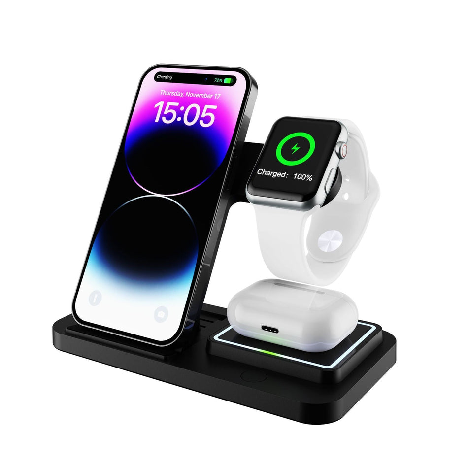 3-in-1 Foldable Wireless Charging Stand 15W Desktop Dock W21