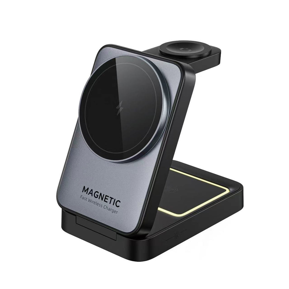 W91 Foldable Magnetic 3-in-1 Wireless Charging Stand 15W