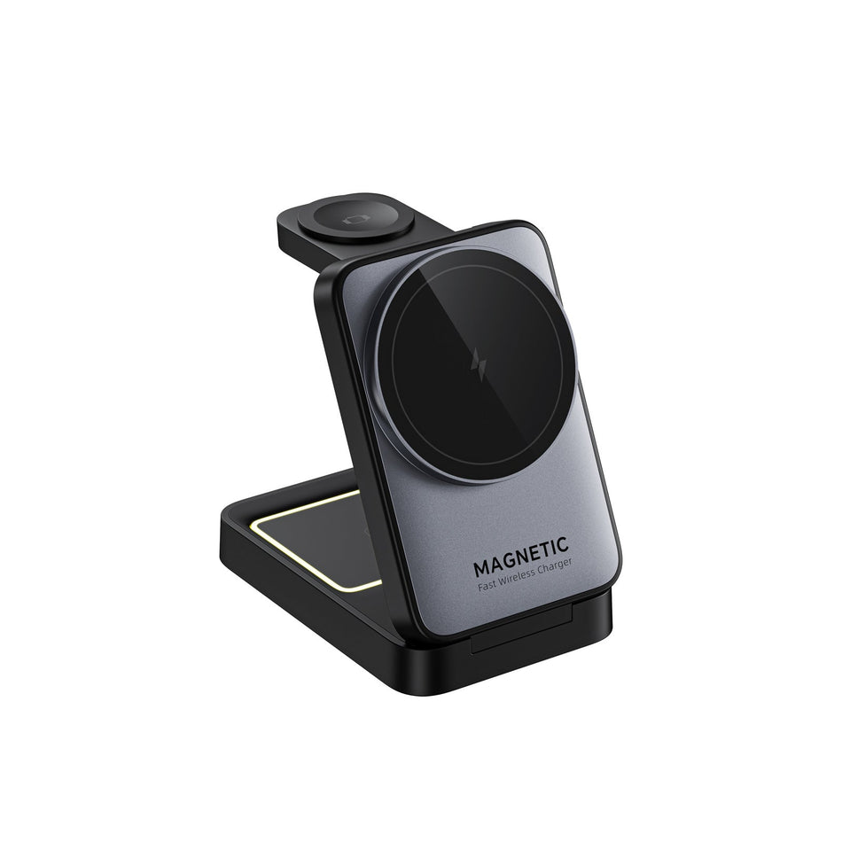 W91 Foldable Magnetic 3-in-1 Wireless Charging Stand 15W