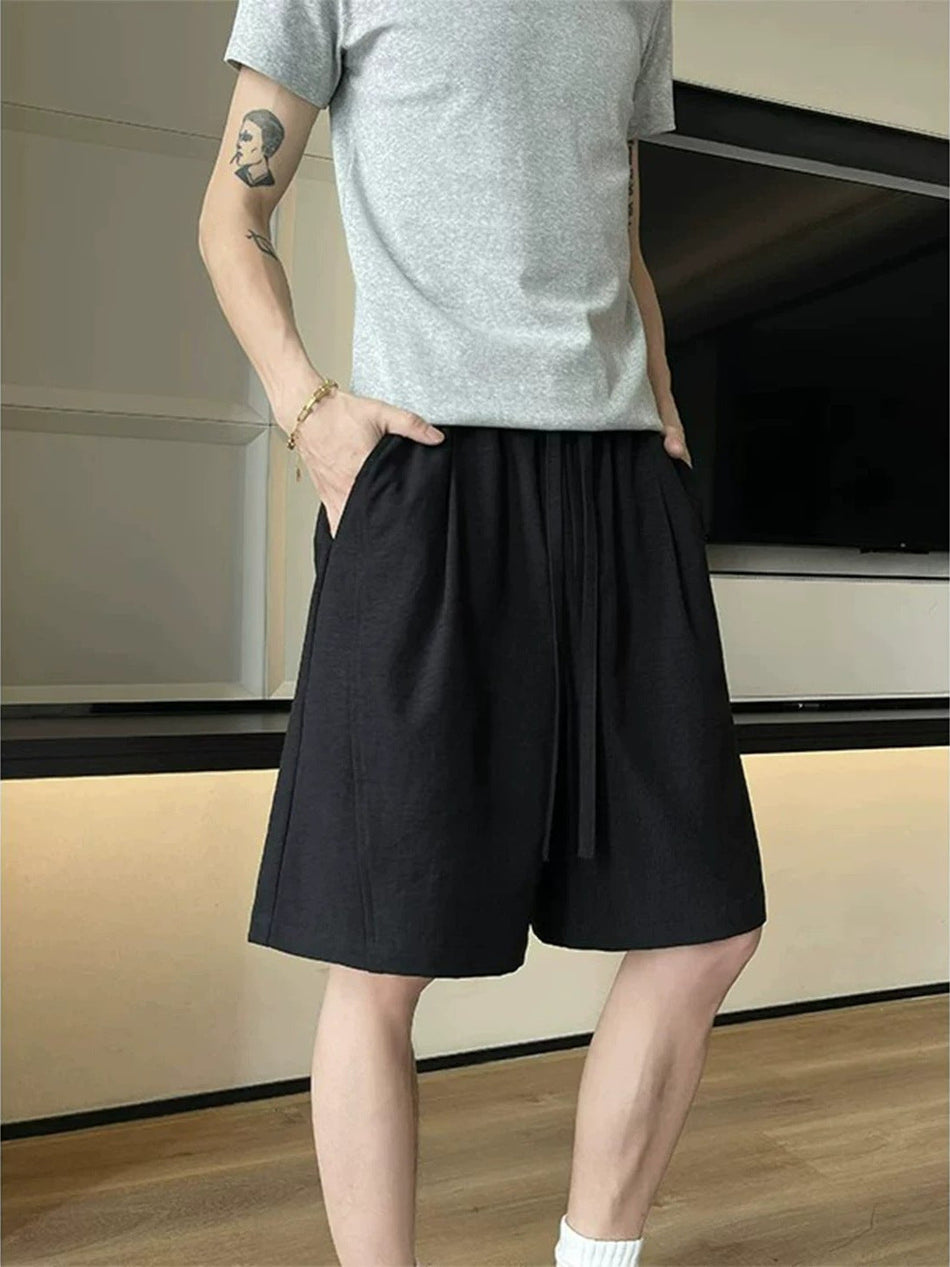 Men's High-End Linen Diagonal Cut Summer Shorts