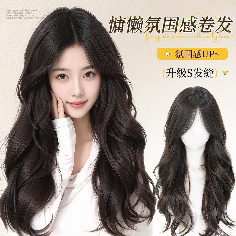 Middle Part Long Big Wave Full Head Wig Natural Volume