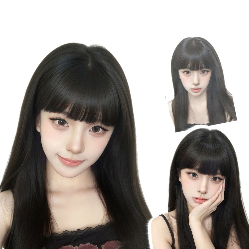 Seamless Fake Bangs Hairpiece with High Crown Volume Effect