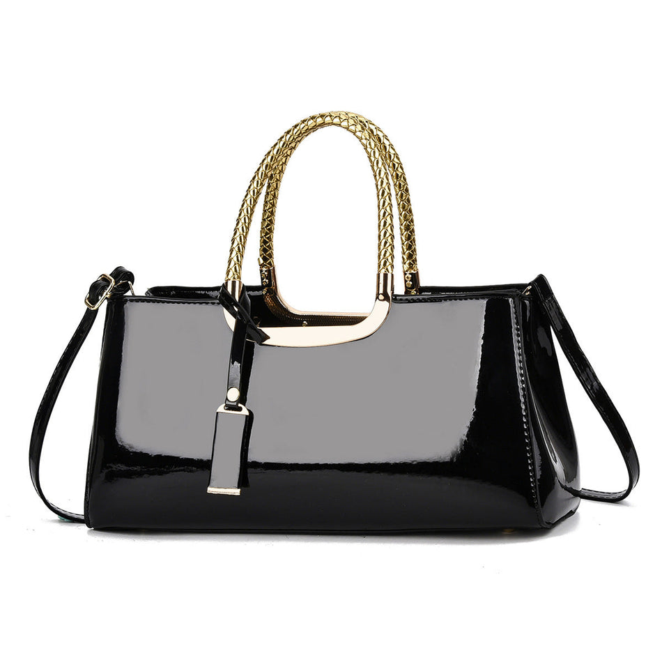 Women's High Capacity Leather Shoulder Pillow Bag Retro Style