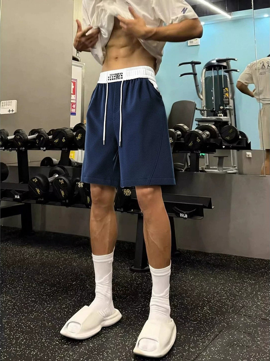 Men's Navy Blue American Sports Running Casual Shorts