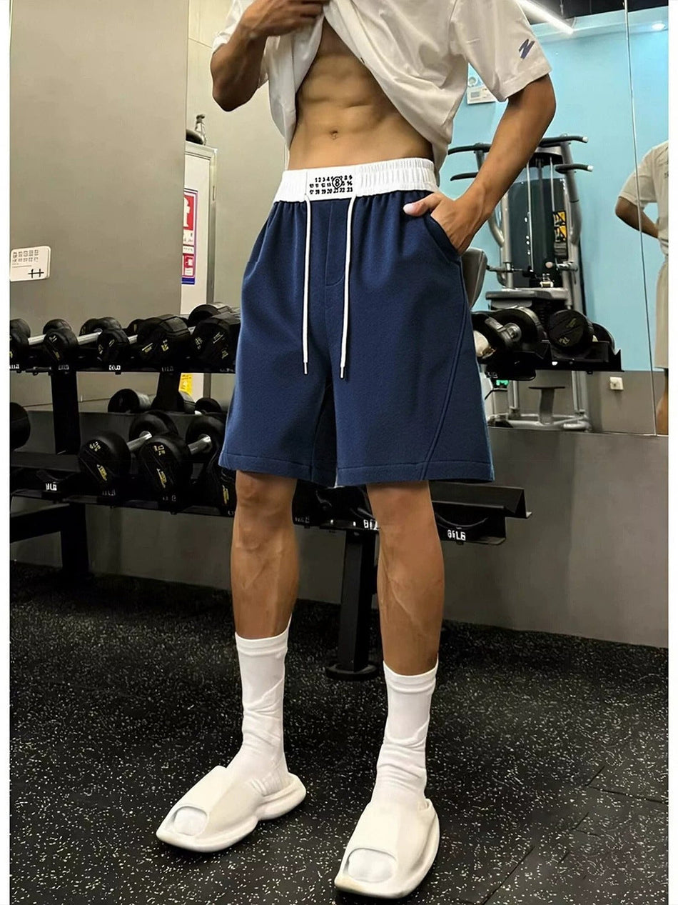 Men's Navy Blue American Sports Running Casual Shorts