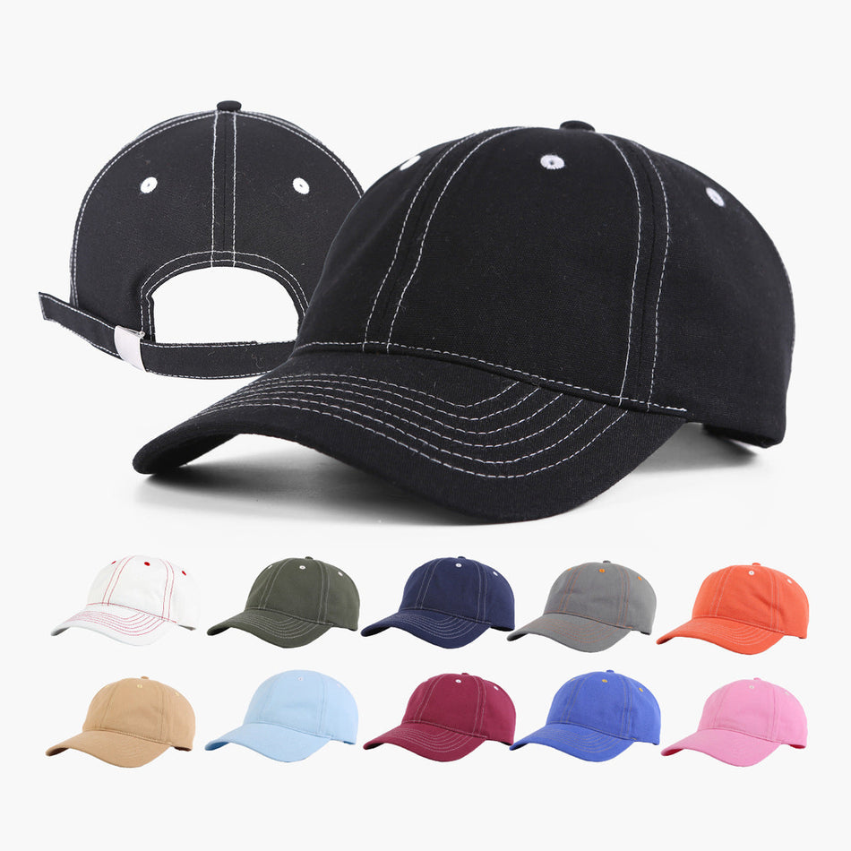 Cotton Dad Hat Wide Brim Sun Protection Baseball Cap Adjustable