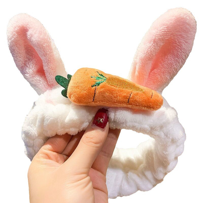 Widened Plush Non-Slip Face Wash Headband for Skincare Routine