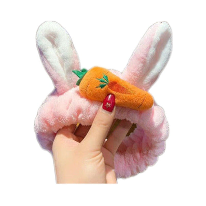 Plush Cartoon Animal Ear Headband for Face Washing and Makeup